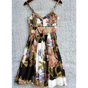 Womens Dress Multicolor Baby Doll Sleeveless Spaghetti Floral Cottagecore XXS